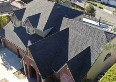 Aerial view of completed roofing installation by Gotcha Covered Roofing Company